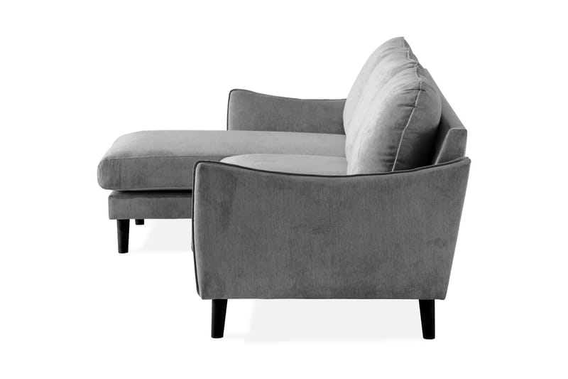Trend Lyx 3-personers Venstrevendt L-formet Chaiselongsofa i Stof - Grå - Møbler - Sofaer - Sofa med chaiselong