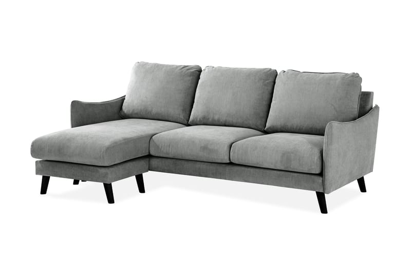 Trend Lyx 3-personers Venstrevendt L-formet Chaiselongsofa i Stof - Grå - Møbler - Sofaer - Sofa med chaiselong