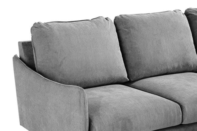 Trend Lyx 3-personers Venstrevendt L-formet Chaiselongsofa i Stof - Grå - Møbler - Sofaer - Sofa med chaiselong