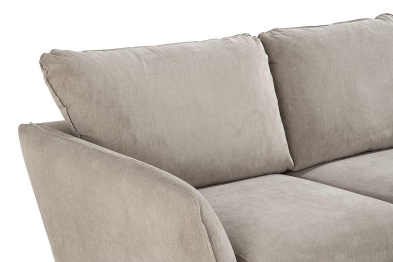 Trend Lyx 3-Pers. Chaiselongsofa Højre - Beige/Eg - Sofa med chaiselong - 4 personers sofa med chaiselong