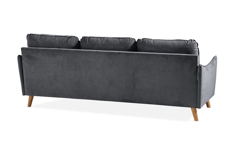 Trend Lyx 3-Pers. Chaiselongsofa Højre - Mørkegrå/Eg - Sofa med chaiselong - 4 personers sofa med chaiselong