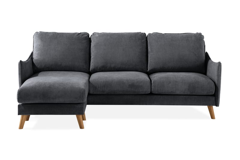 Trend Lyx 3-Pers. Chaiselongsofa Venstre - Mørkegrå/Eg - Sofa med chaiselong - 4 personers sofa med chaiselong