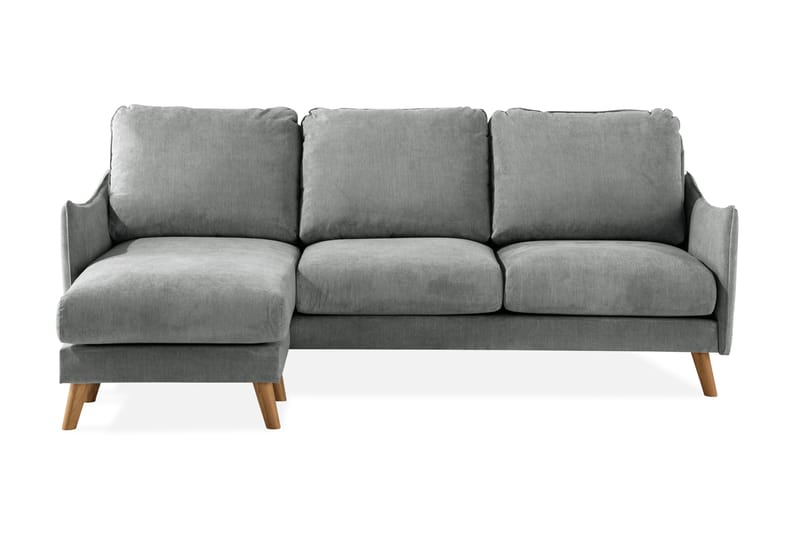 Trend Lyx 3-Pers. Chaiselongsofa Venstre - Grå/Eg - Sofa med chaiselong - 4 personers sofa med chaiselong