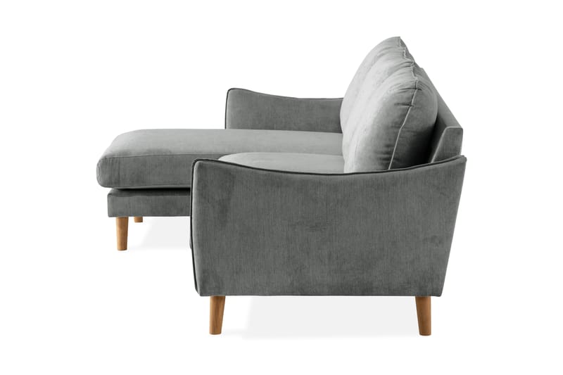 Trend Lyx 3-Pers. Chaiselongsofa Venstre - Grå/Eg - Sofa med chaiselong - 4 personers sofa med chaiselong