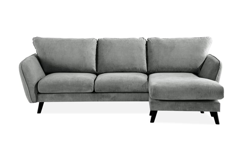 Trend Lyx 3-personers Højrevendt L-formet Chaiselongsofa i Stof - Grå - Møbler - Sofaer - Sofa med chaiselong