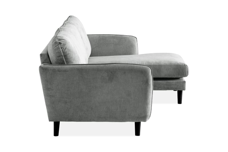 Trend Lyx 3-personers Højrevendt L-formet Chaiselongsofa i Stof - Grå - Møbler - Sofaer - Sofa med chaiselong