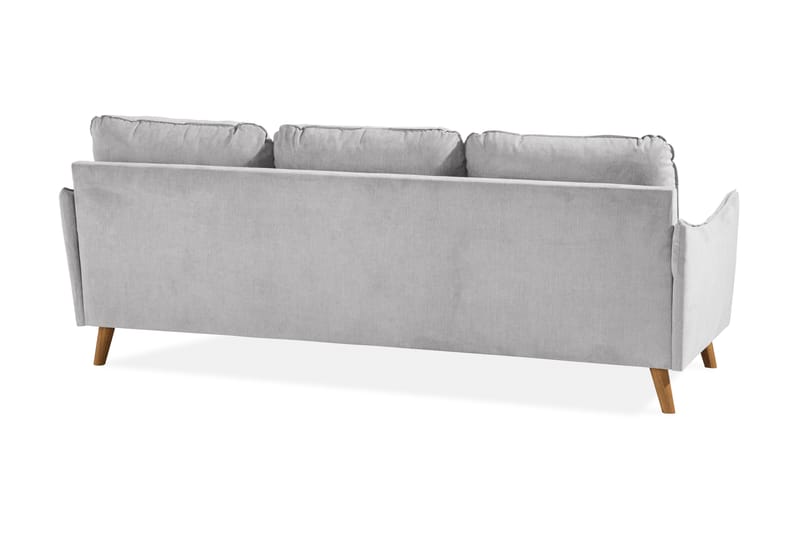 Trend Lyx 3-Pers. Chaiselongsofa Højre - Lysegrå/Eg - Sofa med chaiselong - 4 personers sofa med chaiselong