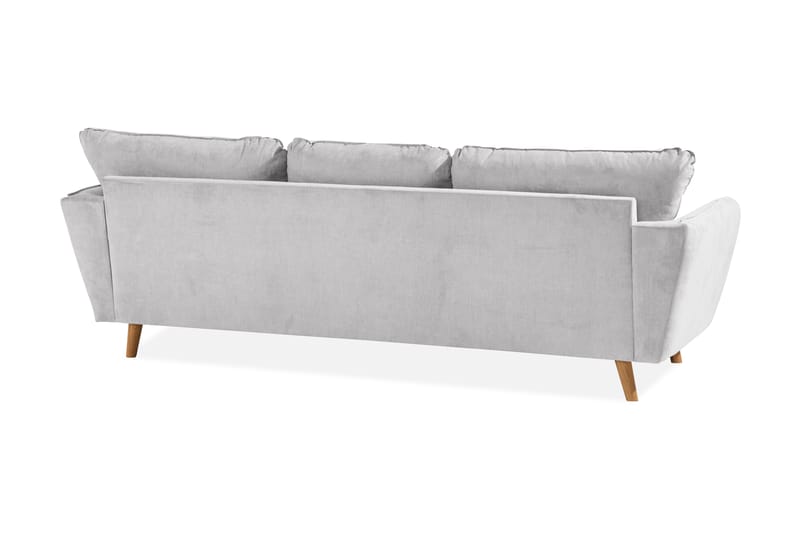 Trend Lyx 3-Pers. Chaiselongsofa Højre - Lysegrå/Eg - Sofa med chaiselong - 4 personers sofa med chaiselong