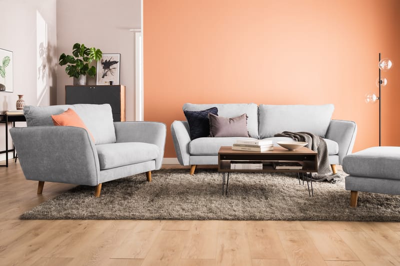 Trend Lyx 3-Pers. Chaiselongsofa Højre - Lysegrå - Sofa med chaiselong - 4 personers sofa med chaiselong