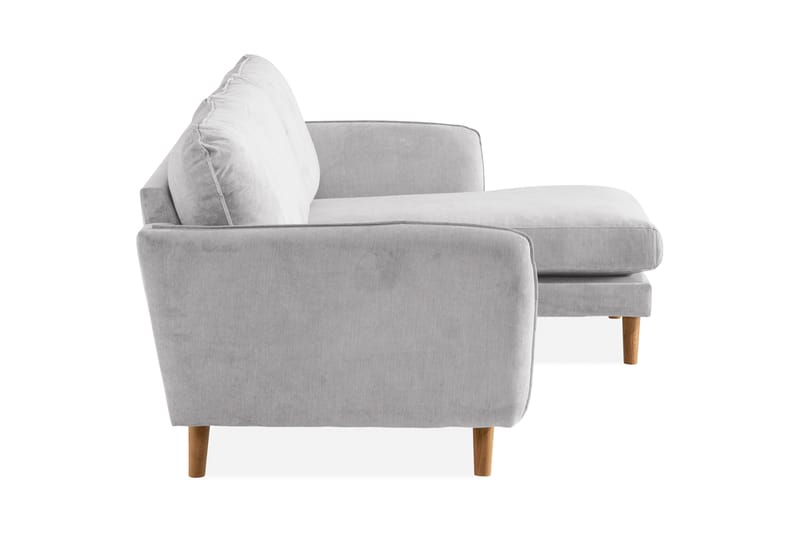 Trend Lyx 3-personers Højrevendt L-formet Chaiselongsofa i Stof - Lysegrå - Møbler - Sofaer - Sofa med chaiselong - 4 personers sofa med chaiselong