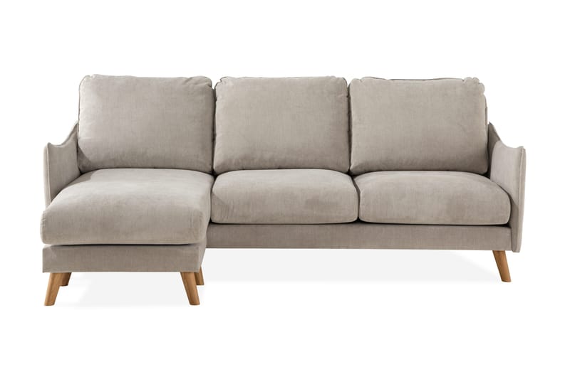 Trend Lyx 3-personers Venstrevendt L-formet Chaiselongsofa i Stof, Beige