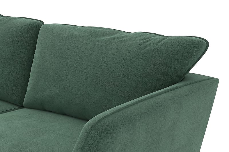 Trend Lyx 3-Pers. Chaiselongsofa Venstre - Grøn Velour - Sofa med chaiselong - 4 personers sofa med chaiselong