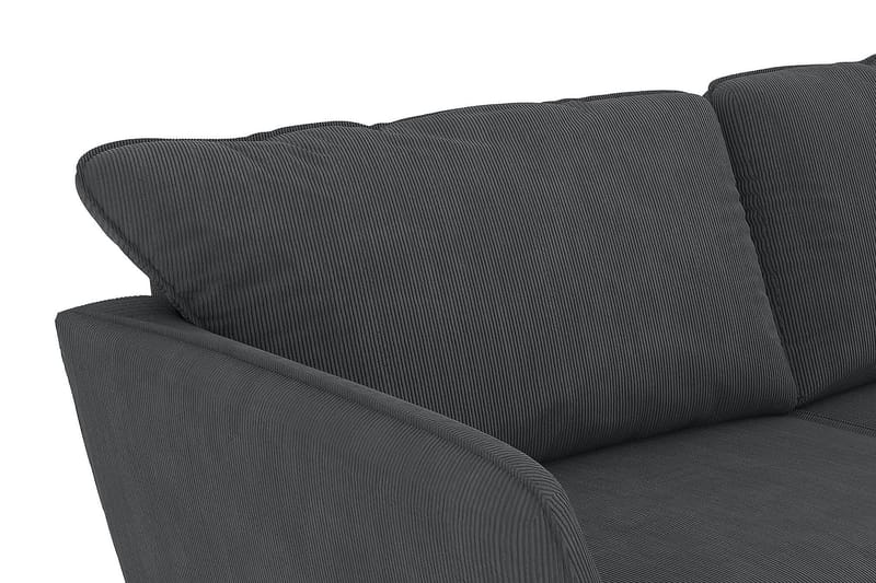 Trend Lyx 3-Pers. Chaiselongsofa Højre - Mørkegrå Jernbanefløjl - Sofa med chaiselong - 4 personers sofa med chaiselong