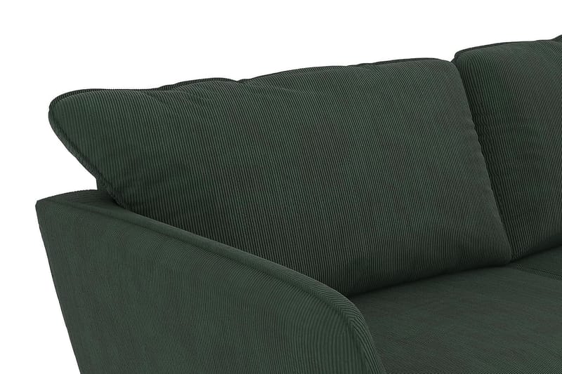Trend Lyx 3-Pers. Chaiselongsofa Højre - Mørkegrøn Jernbanefløjl - Sofa med chaiselong - 4 personers sofa med chaiselong