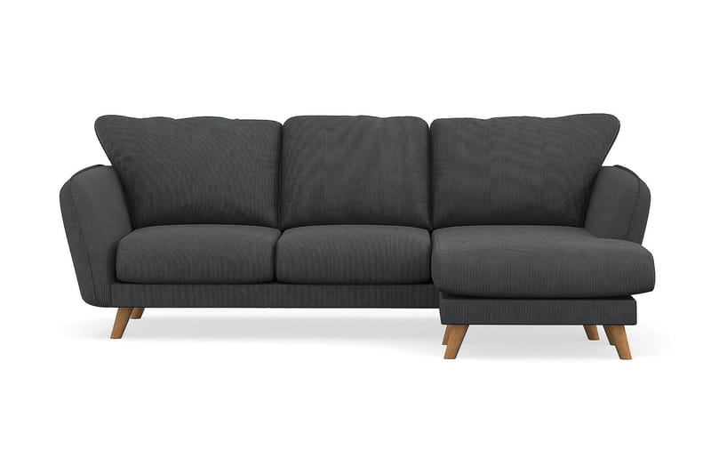 Trend Lyx 3-personers Højrevendt L-formet Chaiselongsofa i Manchester - Mørkegrå - Møbler - Sofaer - Sofa med chaiselong