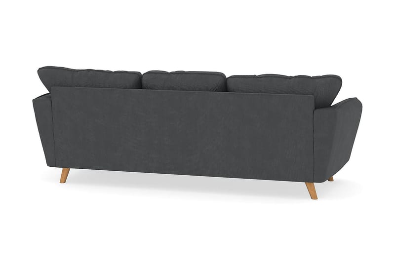 Trend Lyx 3-Pers. Chaiselongsofa Højre - Mørkegrå Jernbanefløjl - Sofa med chaiselong - 4 personers sofa med chaiselong