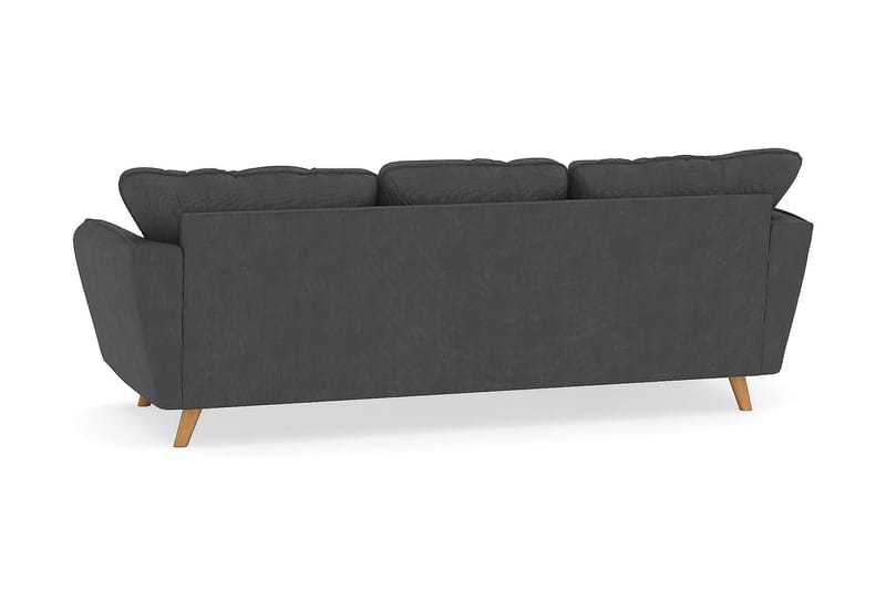 Trend Lyx 3-Pers. Chaiselongsofa Venstre - Mørkegrå Jernbanefløjl - Sofa med chaiselong - 4 personers sofa med chaiselong