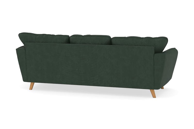 Trend Lyx 3-Pers. Chaiselongsofa Højre - Mørkegrøn Jernbanefløjl - Sofa med chaiselong - 4 personers sofa med chaiselong