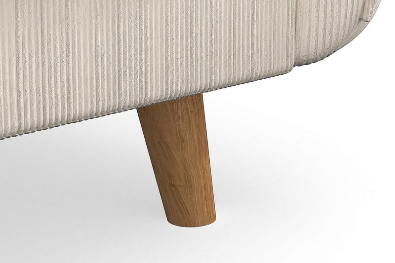 Trend Lyx 3-Pers. Chaiselongsofa Højre - Beige Jernbanefløjl - Sofa med chaiselong - 4 personers sofa med chaiselong