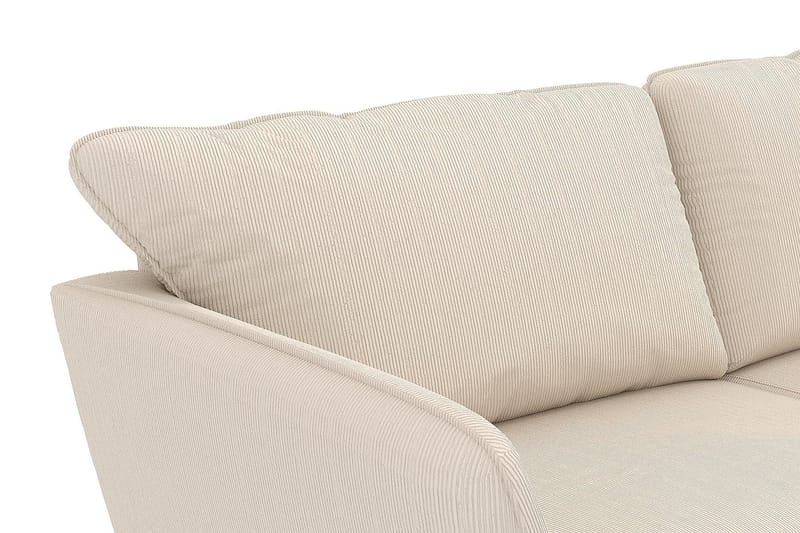 Trend Lyx 3-Pers. Chaiselongsofa Højre - Beige Jernbanefløjl - Sofa med chaiselong - 4 personers sofa med chaiselong