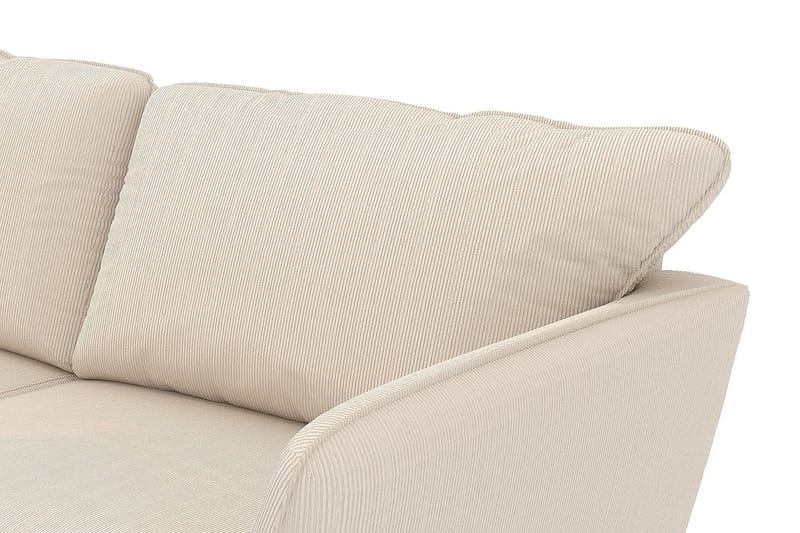 Trend Lyx 3-Pers. Chaiselongsofa Venstre - Beige Jernbanefløjl - Sofa med chaiselong - 4 personers sofa med chaiselong