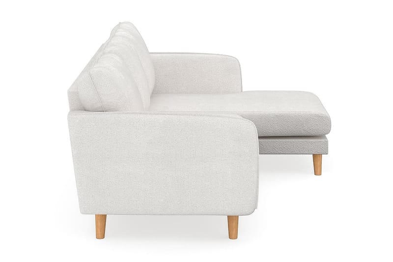 Trend Lyx 3-Pers. Chaiselongsofa Højre - Hvid|Bouclé - Sofa med chaiselong - 4 personers sofa med chaiselong