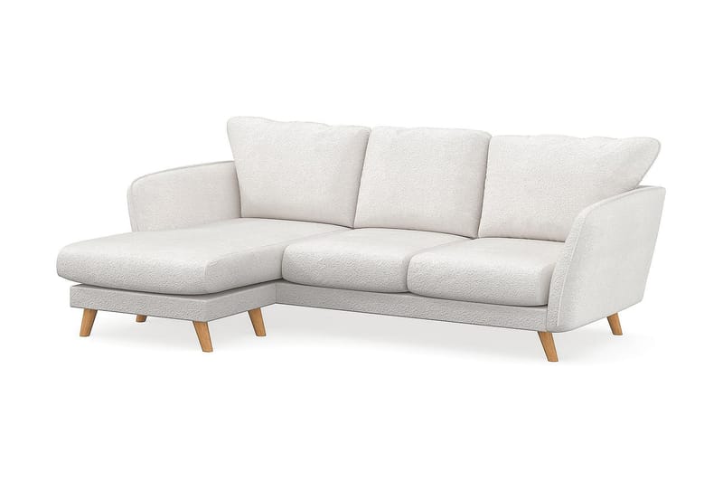 Trend Lyx 3-Pers. Chaiselongsofa Venstre - Hvid|Bouclé - Sofa med chaiselong - 4 personers sofa med chaiselong