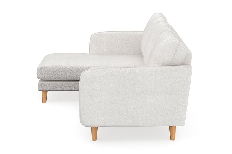 Trend Lyx 3-Pers. Chaiselongsofa Venstre - Hvid|Bouclé - Sofa med chaiselong - 4 personers sofa med chaiselong