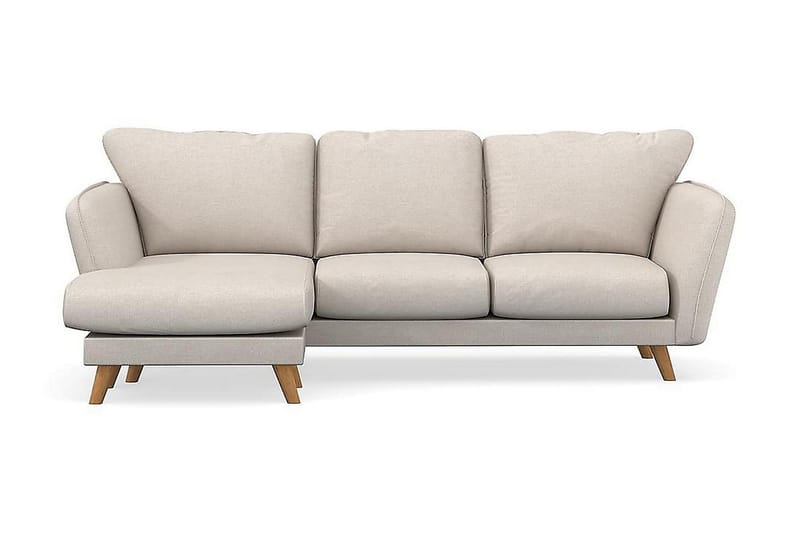 Trend Lyx 3-personers Venstrevendt L-formet Chaiselongsofa i Stof - Beige - Møbler - Sofaer - Sofa med chaiselong