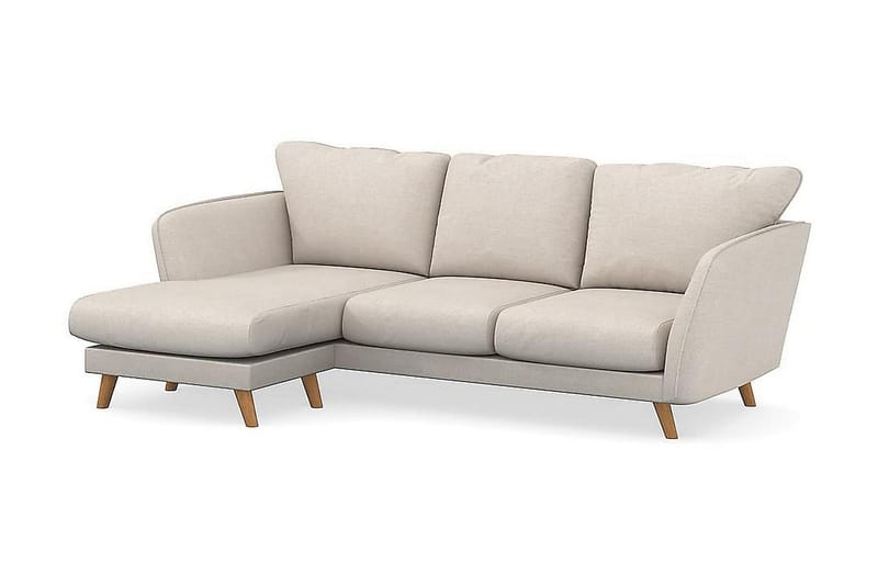 Trend Lyx 3-personers Venstrevendt L-formet Chaiselongsofa i Stof - Beige - Møbler - Sofaer - Sofa med chaiselong