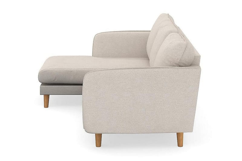 Trend Lyx 3-personers Venstrevendt L-formet Chaiselongsofa i Stof - Beige - Møbler - Sofaer - Sofa med chaiselong