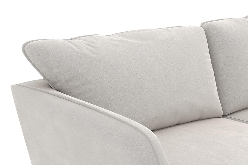 Trend Lyx 3-Pers. Chaiselongsofa Højre - Hvid Velour - Sofa med chaiselong - 4 personers sofa med chaiselong