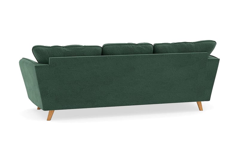 Trend Lyx 3-Pers. Chaiselongsofa Venstre - Grøn Velour - Sofa med chaiselong - 4 personers sofa med chaiselong