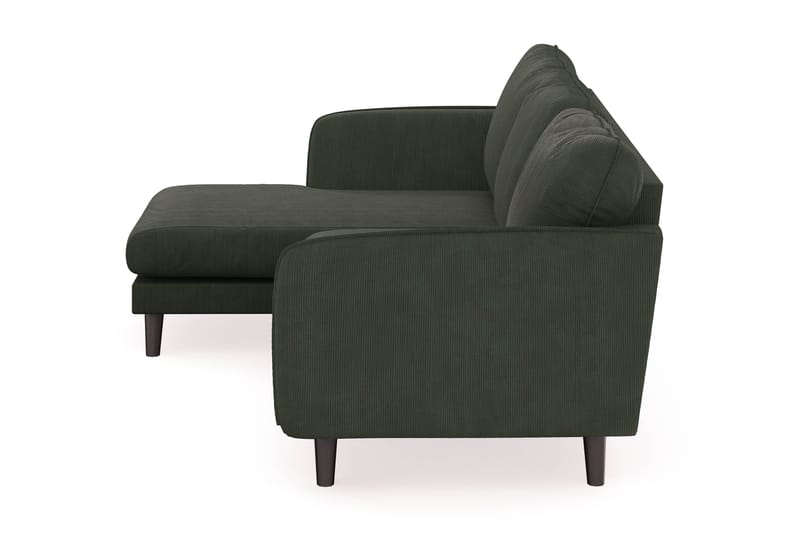 Trend Lyx 3-personers Venstrevendt L-formet Chaiselongsofa i Manchester - Mørkegrøn - Møbler - Sofaer - Sofa med chaiselong