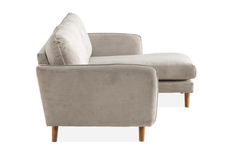 Trend Lyx 3-personers Højrevendt L-formet Chaiselongsofa i Stof - Beige - Møbler - Sofaer - Sofa med chaiselong - 4 personers sofa med chaiselong