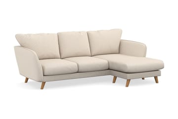 Trend Lyx 3-personers Højrevendt L-formet Chaiselongsofa i Manchester - Beige - Møbler - Sofaer - Sofa med chaiselong