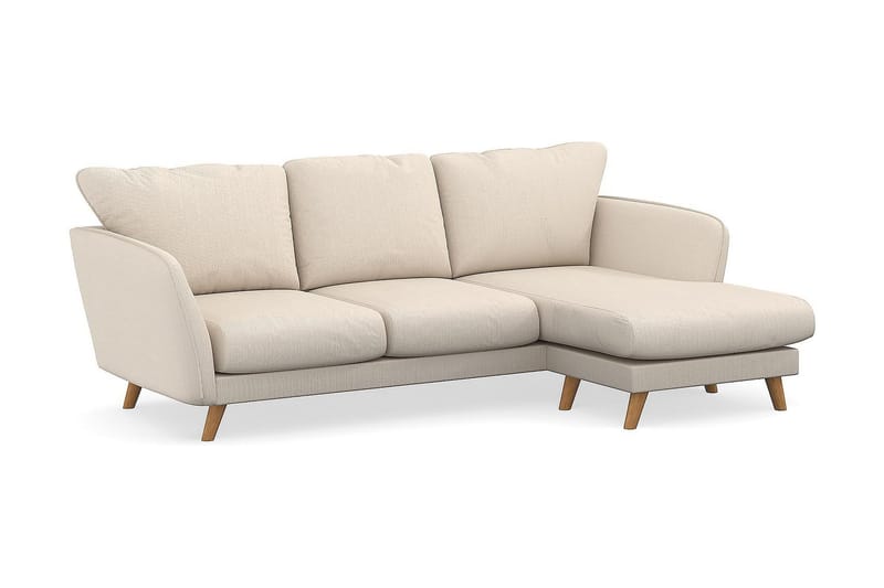 Trend Lyx 3-personers Højrevendt L-formet Chaiselongsofa i Manchester - Beige - Møbler - Sofaer - Sofa med chaiselong - 4 personers sofa med chaiselong