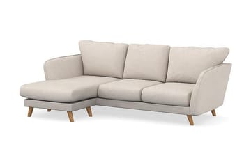 Trend Lyx 3-personers Venstrevendt L-formet Chaiselongsofa i Stof - Beige - Møbler - Sofaer - Sofa med chaiselong