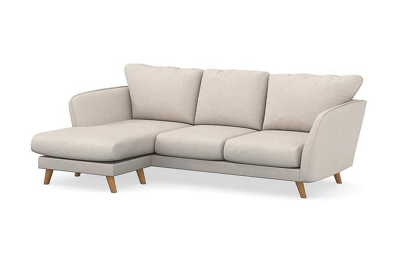 Trend Lyx 3-personers Venstrevendt L-formet Chaiselongsofa i Stof - Beige - Møbler - Sofaer - Sofa med chaiselong - 4 personers sofa med chaiselong