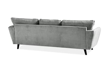 Trend Lyx 3-personers Højrevendt L-formet Chaiselongsofa i Stof - Grå - Møbler - Sofaer - Sofa med chaiselong