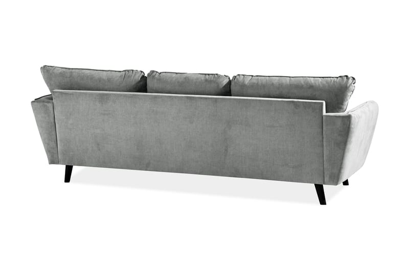 Trend Lyx 3-personers Højrevendt L-formet Chaiselongsofa i Stof - Grå - Møbler - Sofaer - Sofa med chaiselong - 4 personers sofa med chaiselong