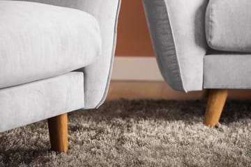 Trend Lyx 3-personers Højrevendt L-formet Chaiselongsofa i Stof - Lysegrå - Møbler - Sofaer - Sofa med chaiselong