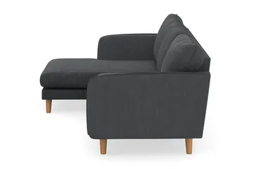 Trend Lyx 3-personers Venstrevendt L-formet Chaiselongsofa i Manchester - Mørkegrå - Møbler - Sofaer - Sofa med chaiselong