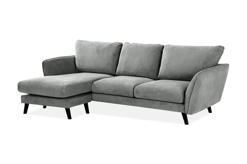 Trend Lyx 3-personers Venstrevendt L-formet Chaiselongsofa i Stof - Grå - Møbler - Sofaer - Sofa med chaiselong - 4 personers sofa med chaiselong