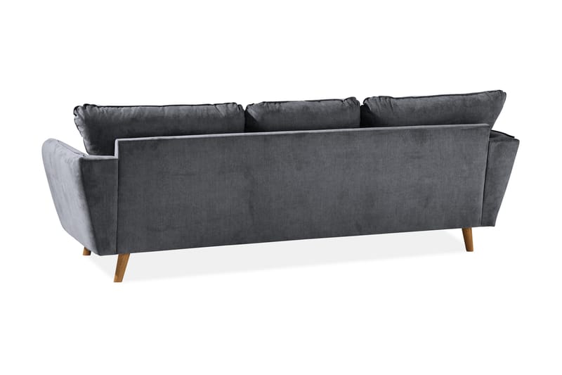 Trend Lyx 3-personers Venstrevendt L-formet Chaiselongsofa i Stof - Mørkegrå - Møbler - Sofaer - Sofa med chaiselong - 4 personers sofa med chaiselong