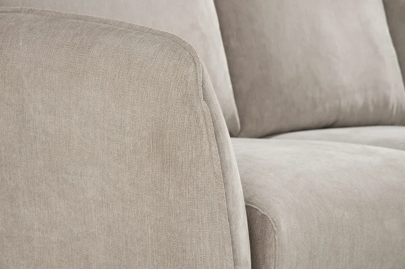 Trend Lyx 3-personers Højrevendt L-formet Chaiselongsofa i Stof - Beige - Møbler - Sofaer - Sofa med chaiselong - 4 personers sofa med chaiselong