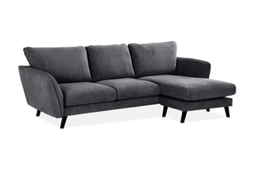 Trend Lyx 3-personers Højrevendt L-formet Chaiselongsofa i Stof - Mørkegrå - Møbler - Sofaer - Sofa med chaiselong
