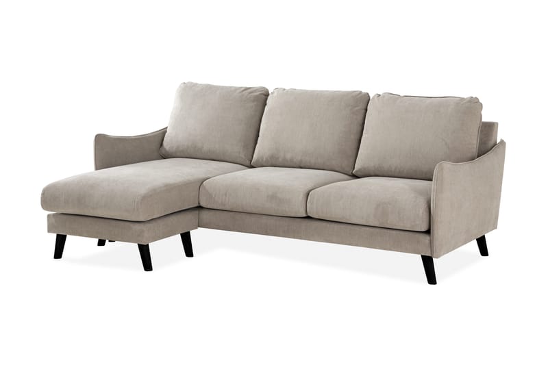 Trend Lyx 3-personers Venstrevendt L-formet Chaiselongsofa i Stof - Beige - Møbler - Sofaer - Sofa med chaiselong - 4 personers sofa med chaiselong