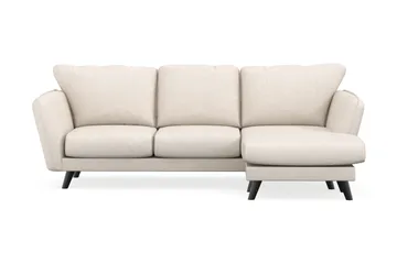 Trend Lyx 3-personers Højrevendt L-formet Chaiselongsofa i Stof - Beige - Møbler - Sofaer - Sofa med chaiselong