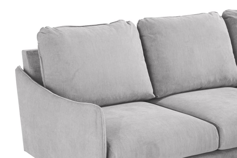 Trend Lyx 3-personers Højrevendt L-formet Chaiselongsofa i Stof - Lysegrå - Møbler - Sofaer - Sofa med chaiselong - 4 personers sofa med chaiselong